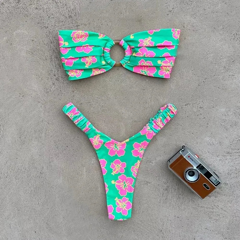 Vibrant Floral Micro Bikini